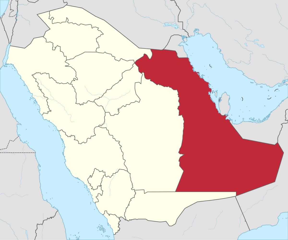 Ramani ya mkoa wa mashariki Saudi Arabia