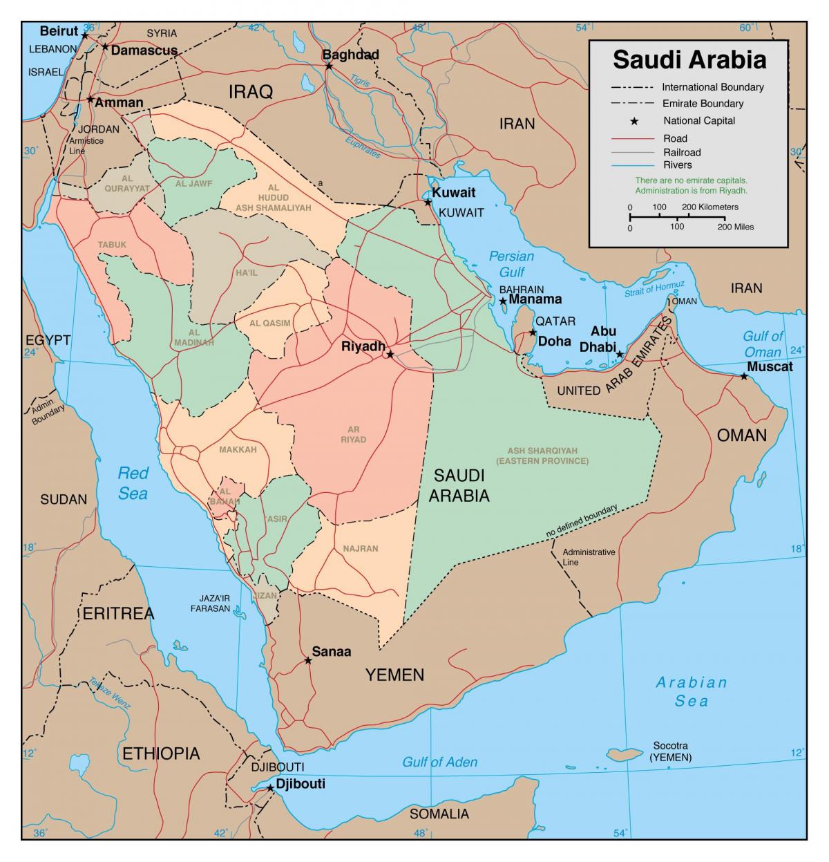 kuonyesha ramani ya Saudi Arabia