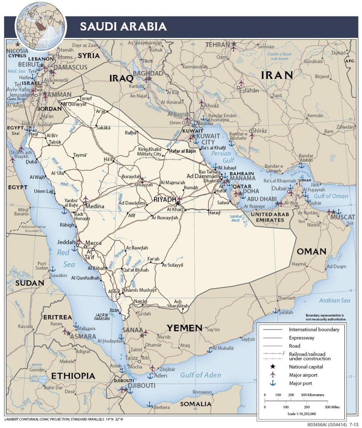 Ramani ya Saudi Arabia bandari