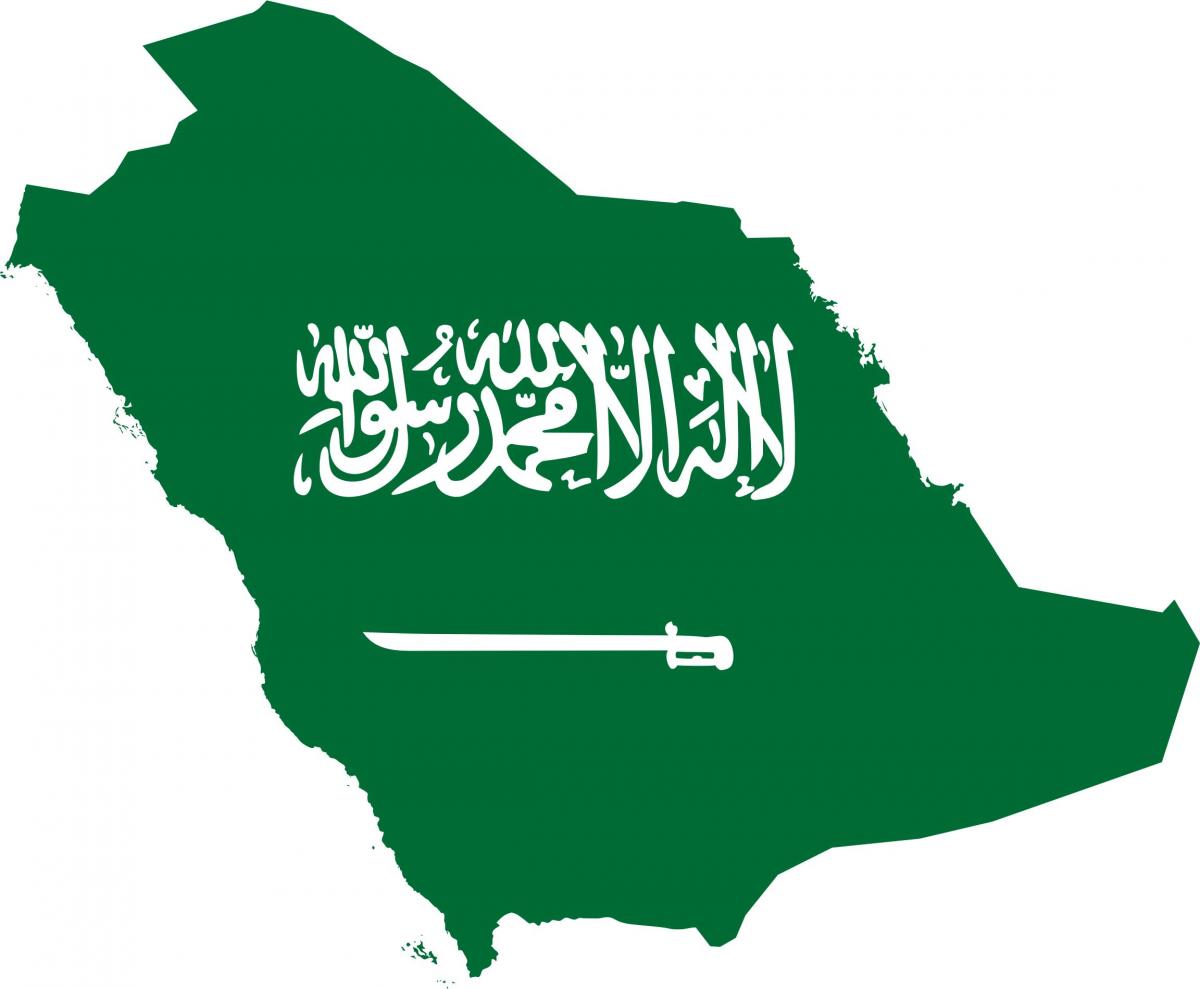 Saudi Arabia ramani bendera