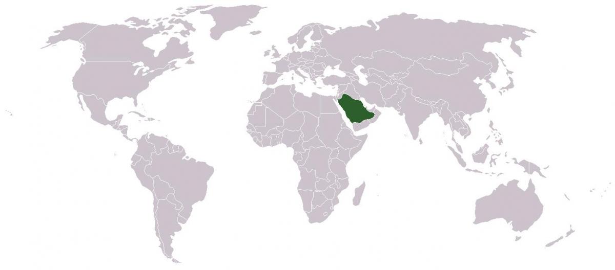 Saudi Arabia kwenye ramani ya dunia