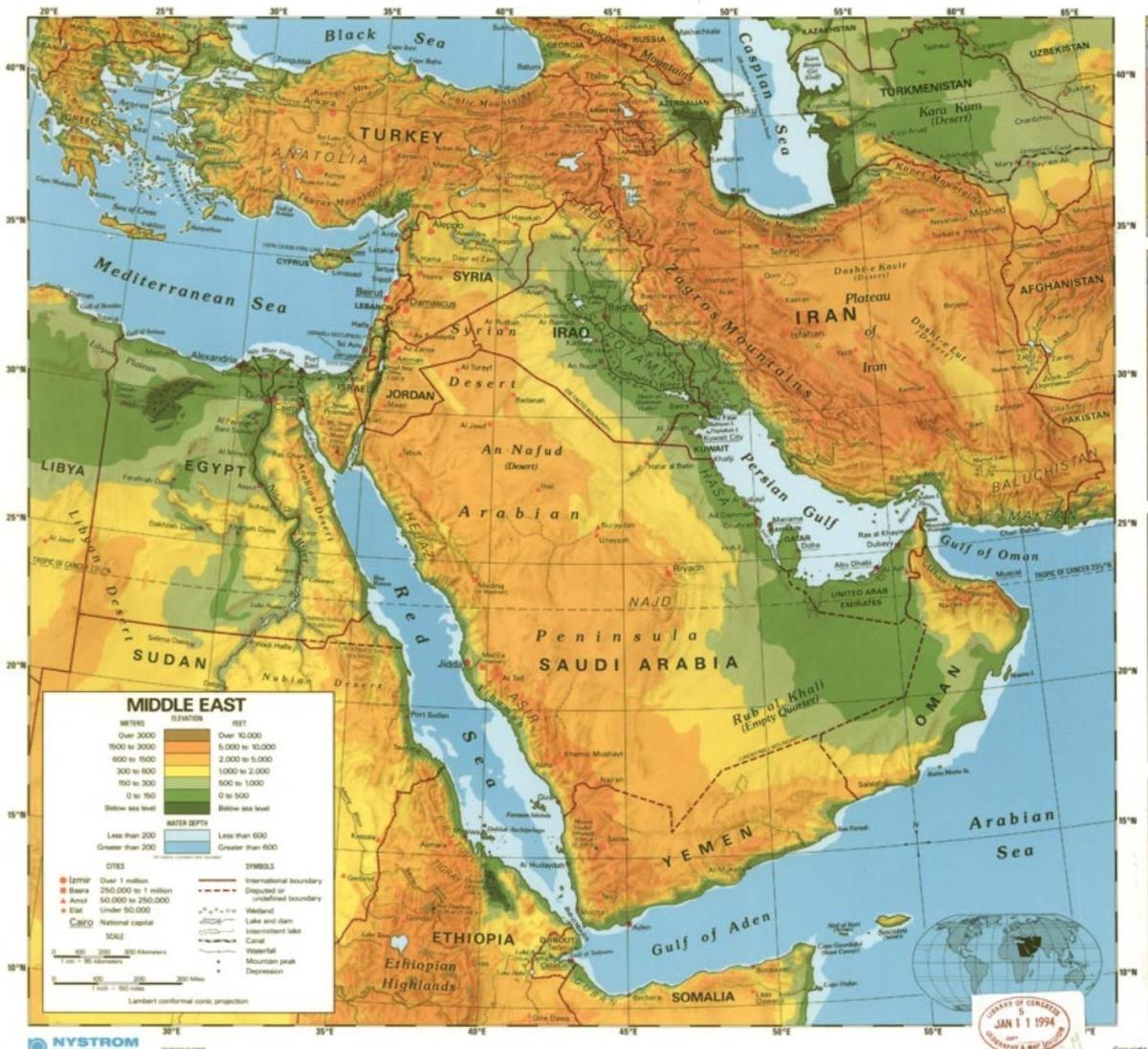 Ramani ya Saudi Arabia jangwa