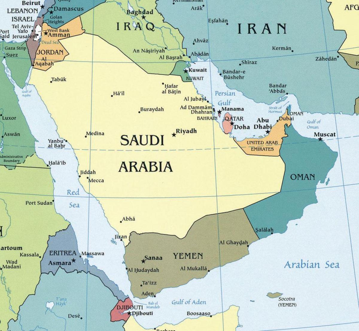 Ramani ya Saudi Arabia eneo