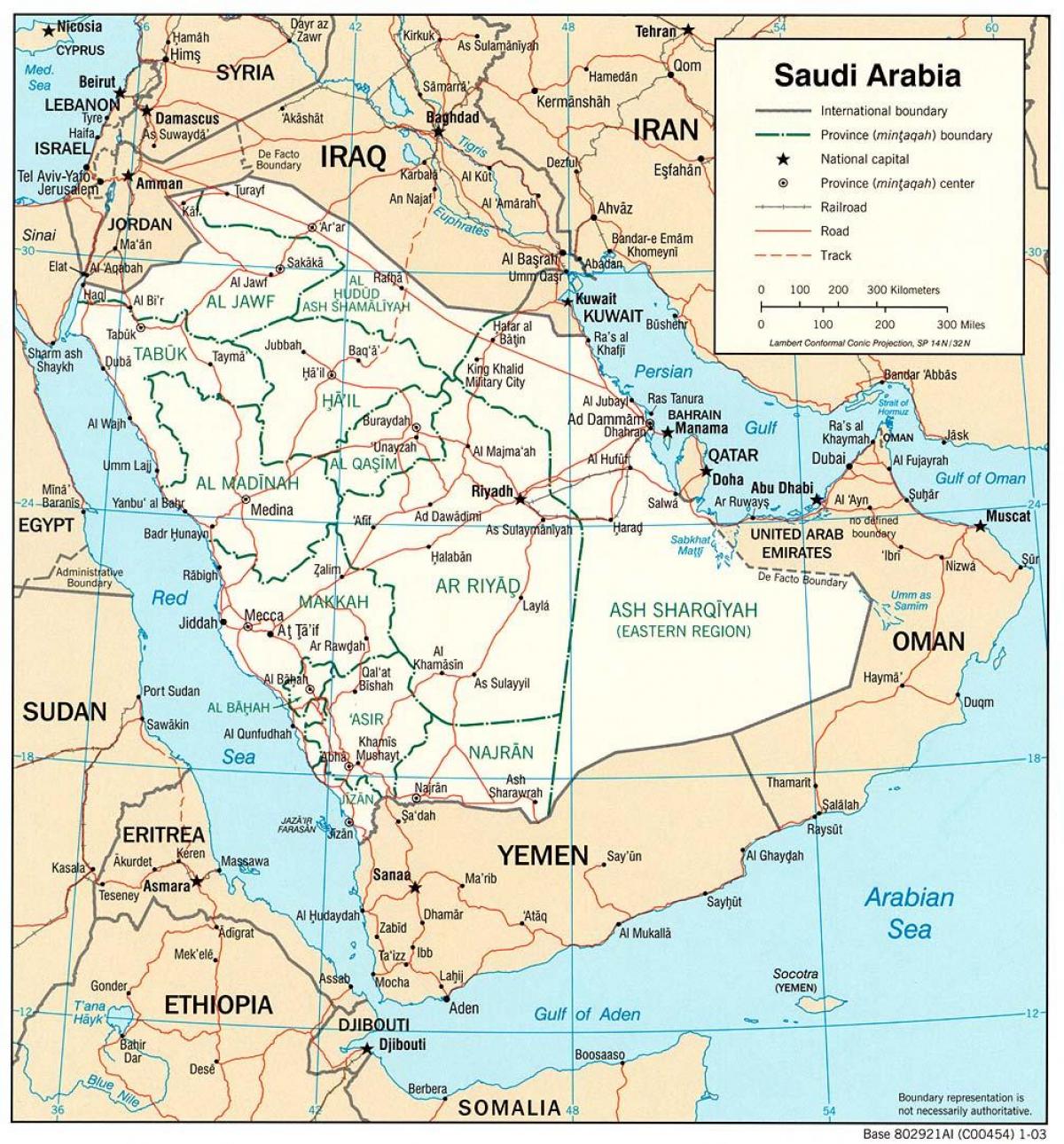 Ramani ya Saudi Arabia njia