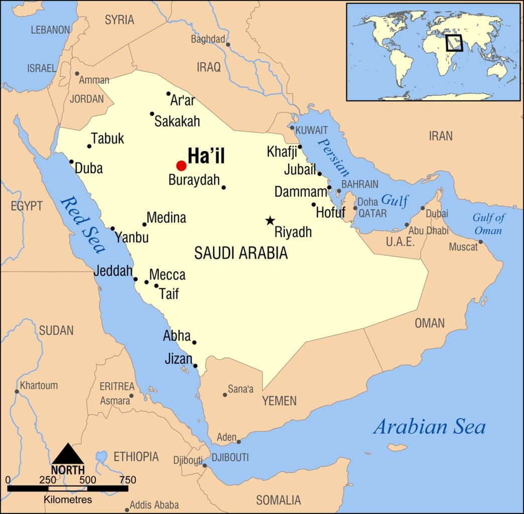 ramani ya mvua ya mawe Saudi Arabia