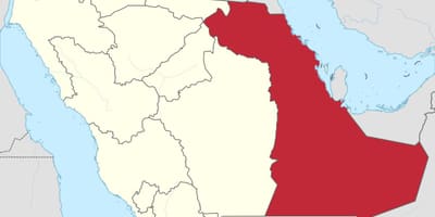 Ramani ya mkoa wa mashariki Saudi Arabia