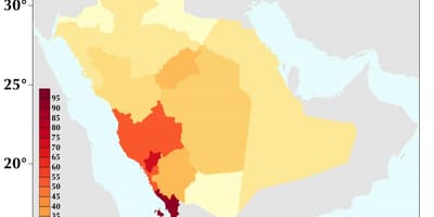 Saudi Arabia wiani idadi ya watu ramani