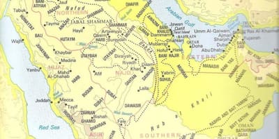 Ramani ya Saudi Arabia makabila