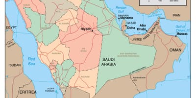 Ramani ya Saudi Arabia mataifa