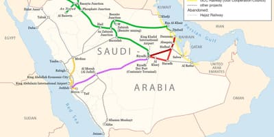 Ramani ya Saudi Arabia reli